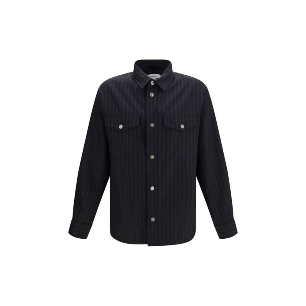 Versace Black Wool Oves Aries Men's Shirt